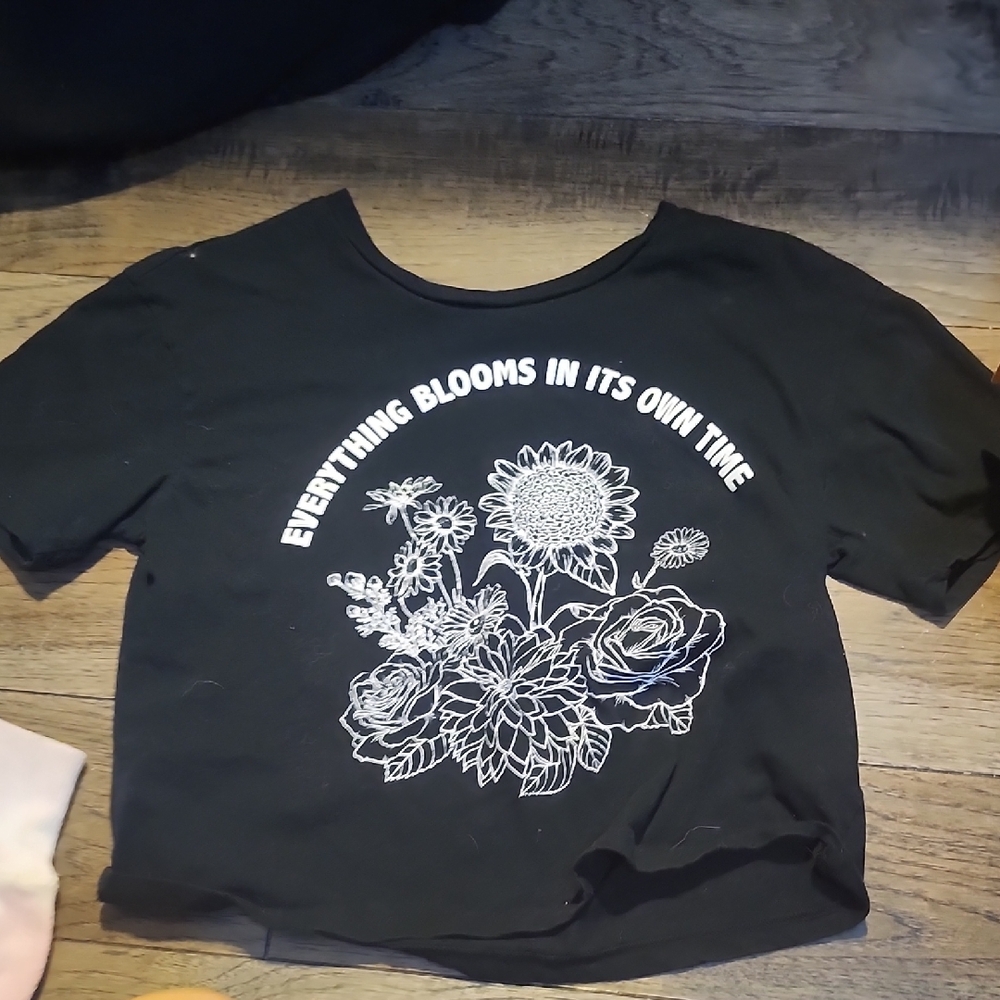 Rebellious One Black Tee with White Text